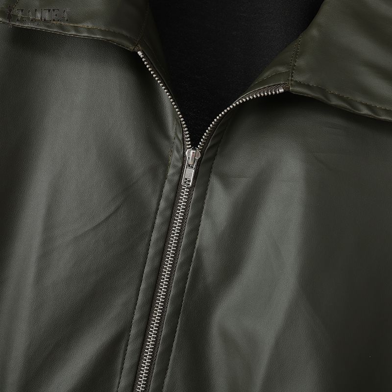 ZANZEA Women Spring Autumn Casual Long Sleeve Zipper Jackets