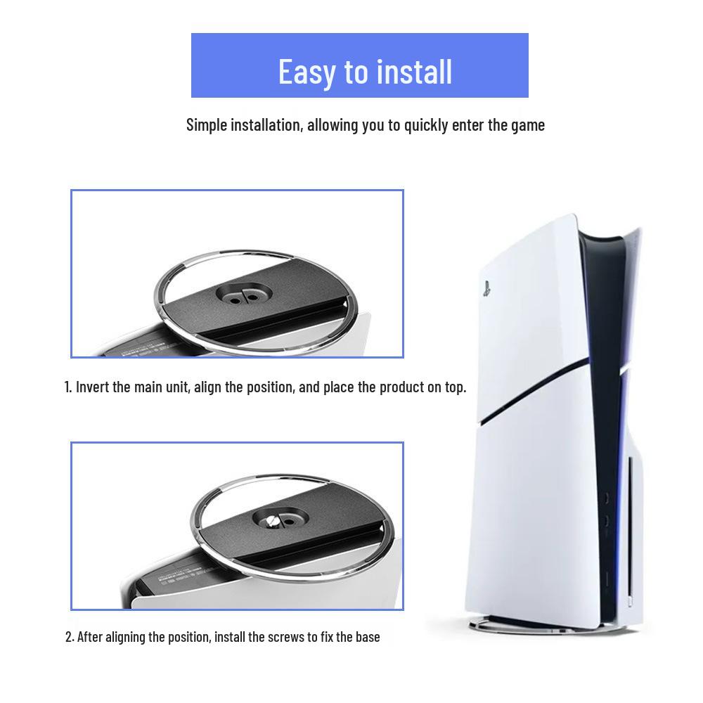 PS5 Metal Vertical Stand: Sturdy, Anti-Tip Console Holder & Game Accessory
