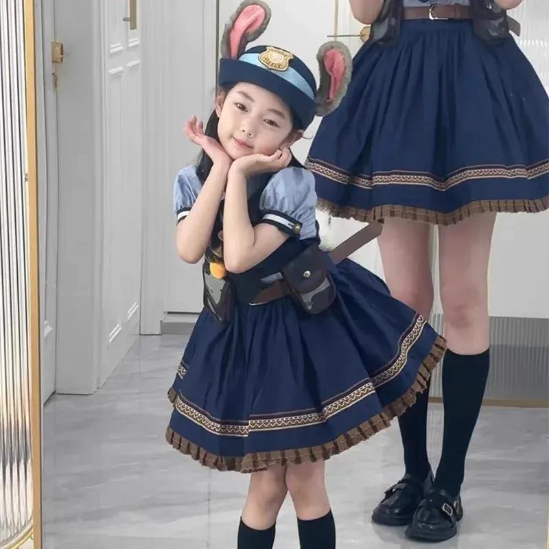 Non-Toxic Cute Judy Hat Rabbit Bowler Hat Zootopia Police Officer Judy Hat Children'S Adult Cosplay Headband Headwear Hat Cute Gift Hot