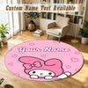 My Melody Personalized Round Rug Support Custom Name, Soft Home Decor Mat