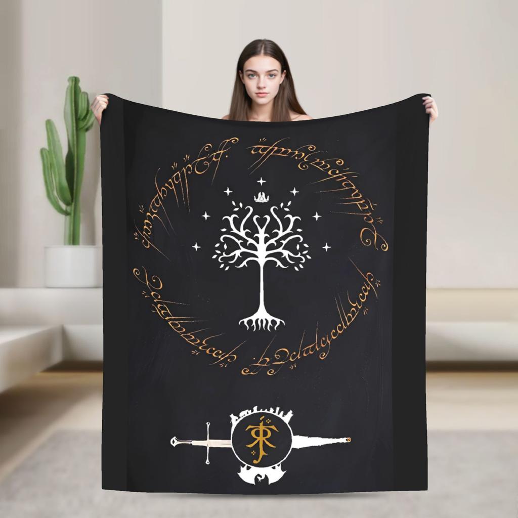 Origin Tree L-Lords Of The R-Rings Flannel Blanket  Soft Durable Bedding Throws for Living Room Trend Bedspread Sofa Bed Cover