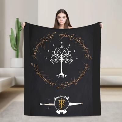 L-Lords Of The R-Rings Retro Movie Blanket  Travel Flannel Bedding Throws For Couch Chair Sofa Bed Soft Warm Bedspread Gift Idea