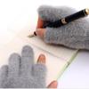 Fashion Warm Dew Two Fingers Writing Student Gloves Padded Thick Cold Gloves