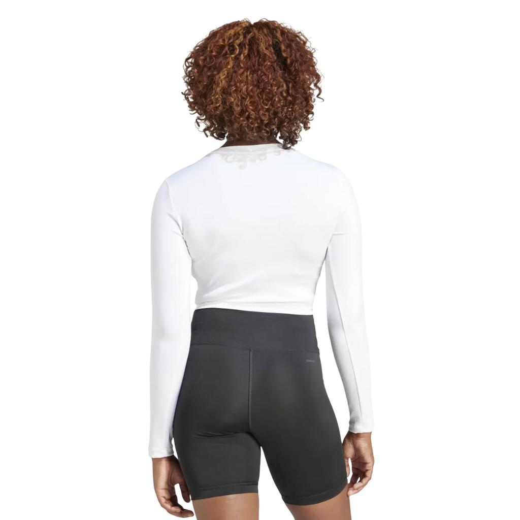 Adidas Womens/Ladies Hyperglam Aeroready Long-Sleeved Crop T-Shirt