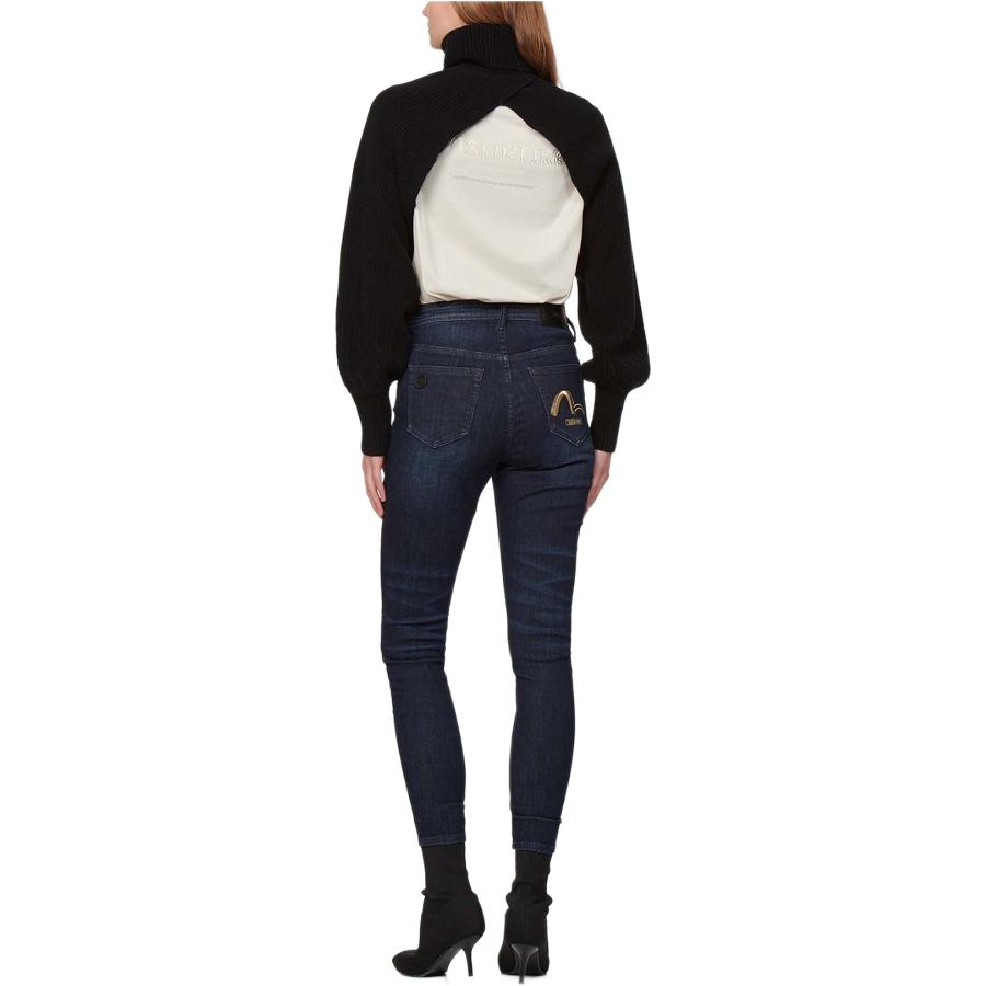 Evisu Kuro Turtleneck Knitted Sleeve Sweater Women sweater Black 2EAGNW1CN480FFWX