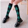 Colorful Spring Pattern  ins fashion Diamond plaid Knee socks women Party Queen knee-high stockings Over Knee long ladies girls