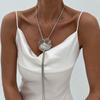 Accessories ins ginkgo biloba long tassel necklace, simple and fashionable hollow flower neck chain necklace for women