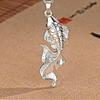 fortune koi pendant silver with black rope