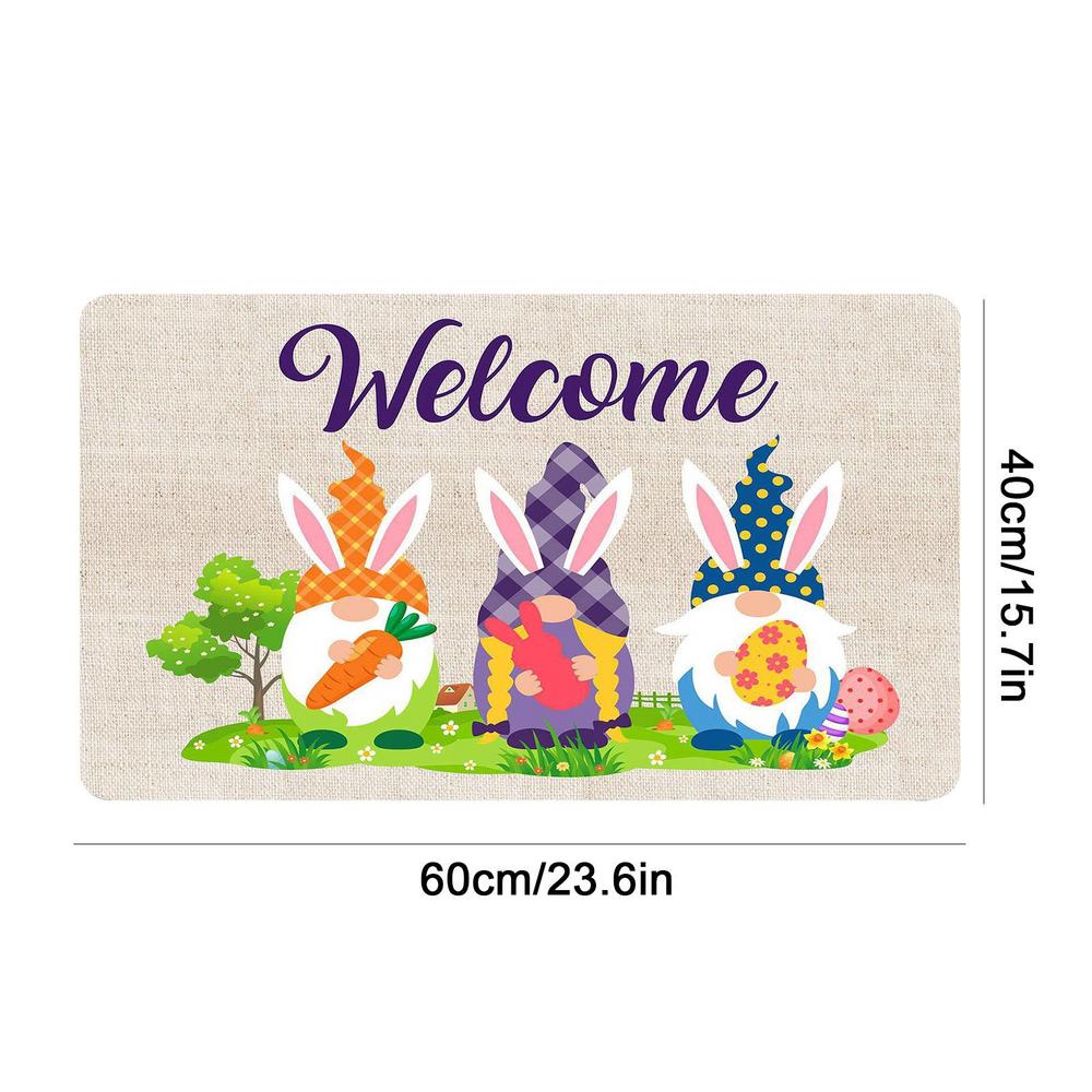 

Happy Easter Doormat Bunny Eggs Cute Bath Rug Bathroom Door Mat Non-Slip Doormats Carpet Absorbent Living Room Floor Mat