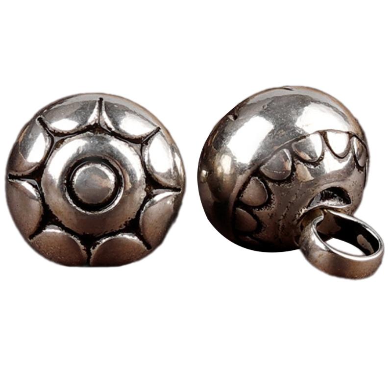 Elegant Silvering Knot Button Bead for Traditional Cheongsam and Shirt Vintage Metal Carved Bead Button for Han Costume