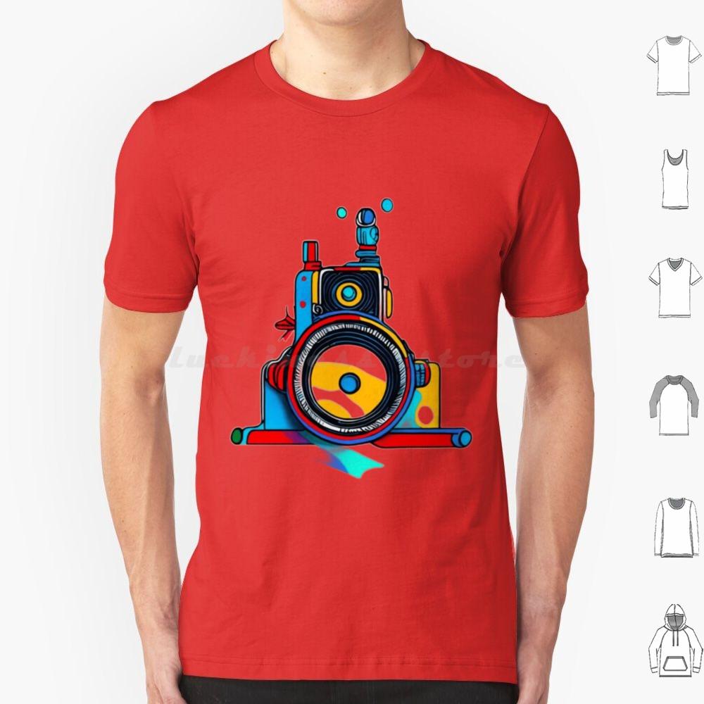 Fotografia T Shirt 6xl Cotton Cool Tee Fotografia Magliette Retro Film Sculpture Cinema Fotografia Vintage Camera Hasselblad