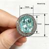 Huitan Round Shaped Women Two Tone Ring Gentle Wedding Party Inlaid Brilliant Blue Cubic Zirconia Fashion Accessories Jewelry