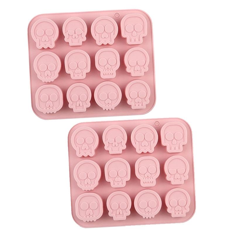 

Skull Chocolate Silicone Mold Halloween Candy Cookies Baking Mould Wax Melts Jelly Ice Cube Tray Cake Decor Kitchen Accessories