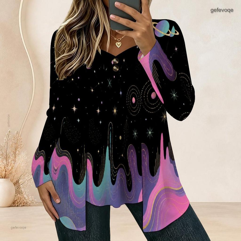Women Plus Size Square Neck Long Sleeve T Shirt Vintage American Flag Star Stripe Print Double Layer Front Top