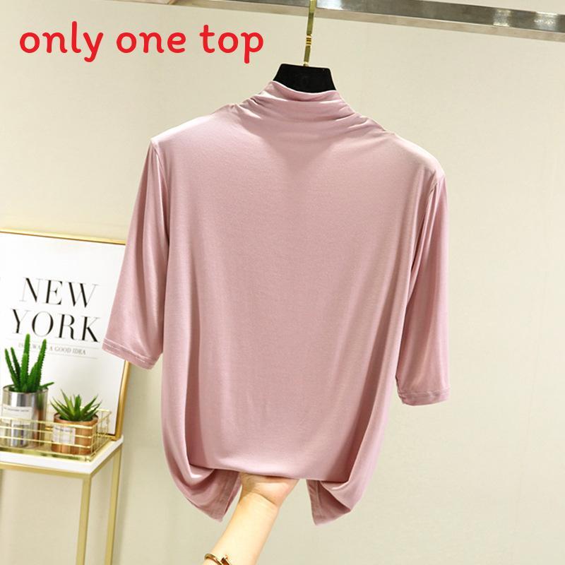 Modal Half High Neck T Shirt For Women With Soft Knit Fabric And Casual Style