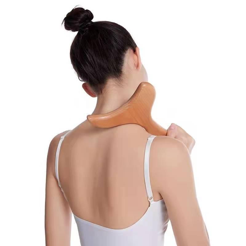 Beech Gua Sha Fish Tail Massager for Full-Body Acupoint Therapy