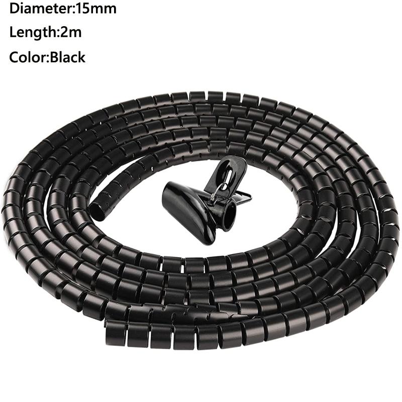 1/2meter 8-25mm Cable Spirals Wrap Tidy Cord Wire Banding Loom Storage Organizer PC TV Wire Winding Tube Wire Sleeves