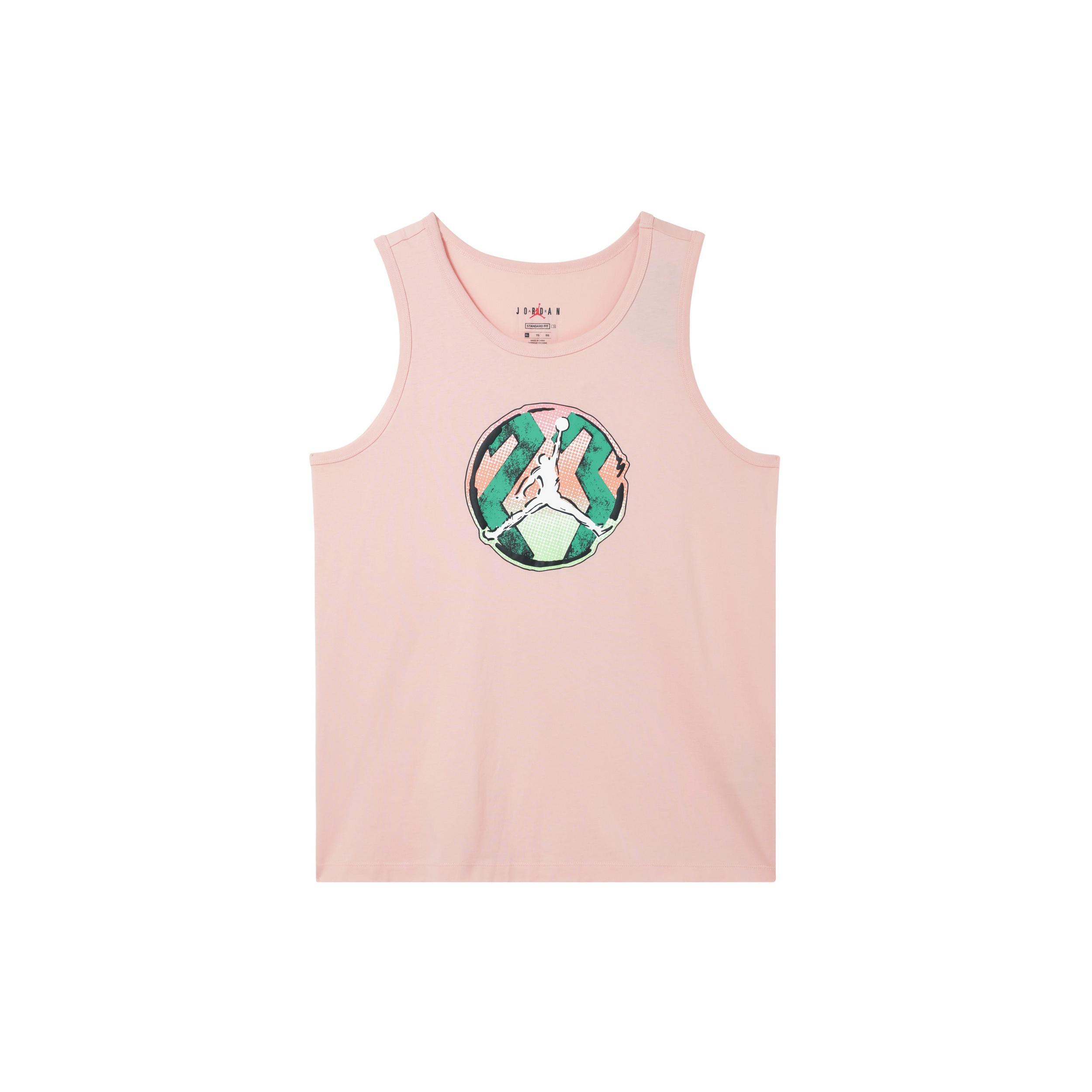 Air Jordan Printing Round Neck Sleeveless Vest Pink Men s CZ8296-800 XXXL