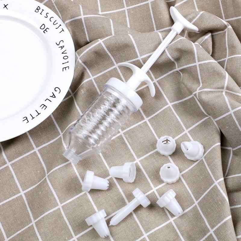 

8pcs/Set Plastic Cream Squeezer Set Nozzle Dispenser Kitchen Icing Piping Tool with Various Nozzles for Cake Dessert Decoration белый