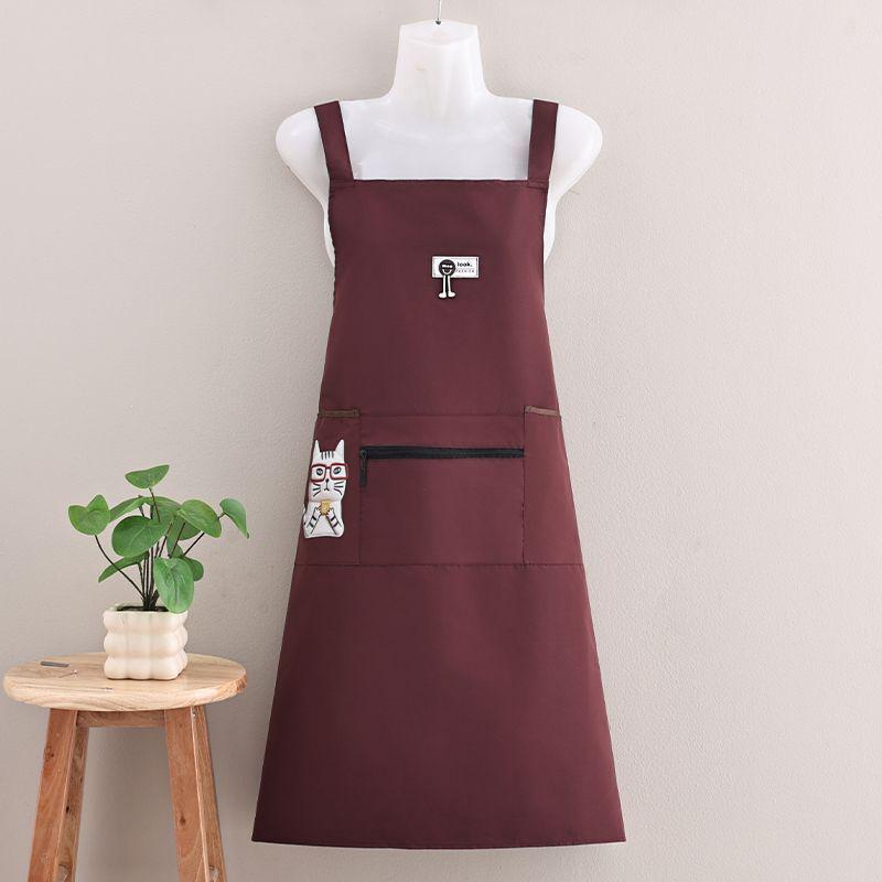 Waterproof Zipper Kitchen Apron for Cooking and Catering