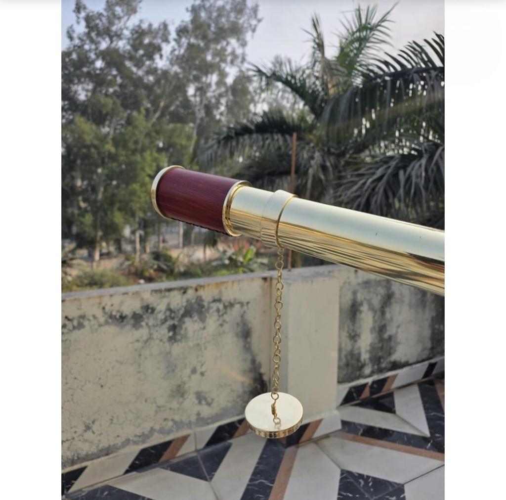 Luxury Vintage Brass Telescope with Wooden Tripod Nautical Home Decor Explorer Gift Office & Library Display