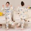 Spring & Autumn Cartoon Print Pajamas for Men & Girls – Light Homewear in Korean Style