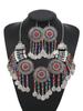 Gypsy Bohemia Chic Vintage Metal Coin Crystal Tassel Jewelry Sets Women Hippie Turkish Ethnic Tribal Necklace Earring Set