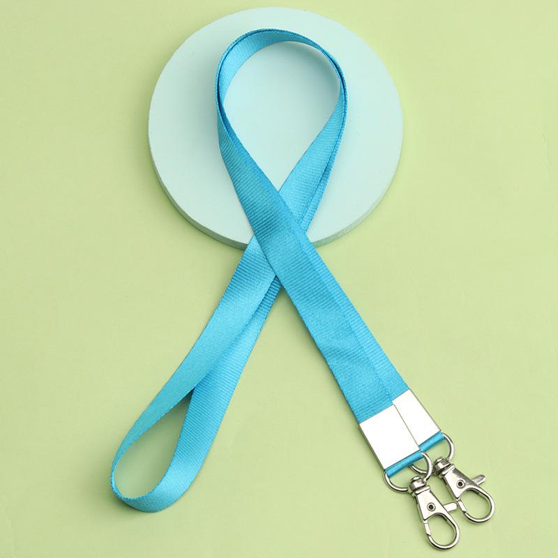 Double Hook ID Badge Lanyard with Double Buckle and Dual Clip Holder