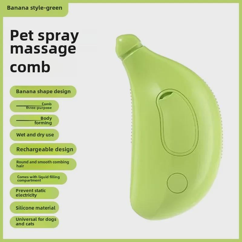 Rechargeable Electric Pet Comb with Spray for Shedding Control and Anti-Static Massage - Ideal for Cats & Dogs