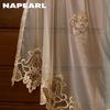 1 buc NAPEARL Stil European High-end Tulle Brodat Draperii Transparente pentru Living Dormitor Balcon Fereastră Decor Acasă
