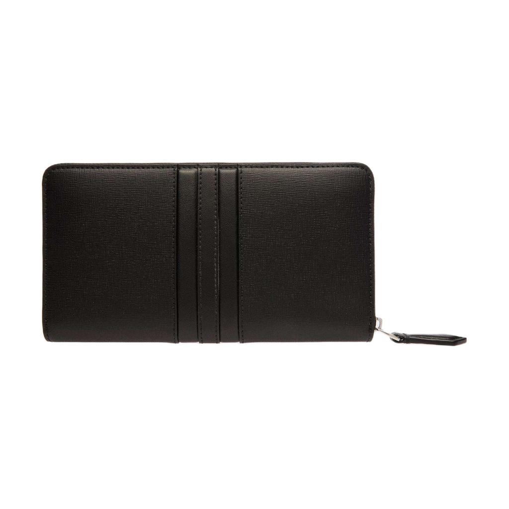Bally Mythos Palladium Metal Zipper Recycled Cowhide Wallet Men Wallet Black 6308493
