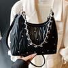 Fashion Women's Bag 2025 New High-end Texture Niche Underarm Bag Vintage Pleated Chain Shoulder Crossbody Bag