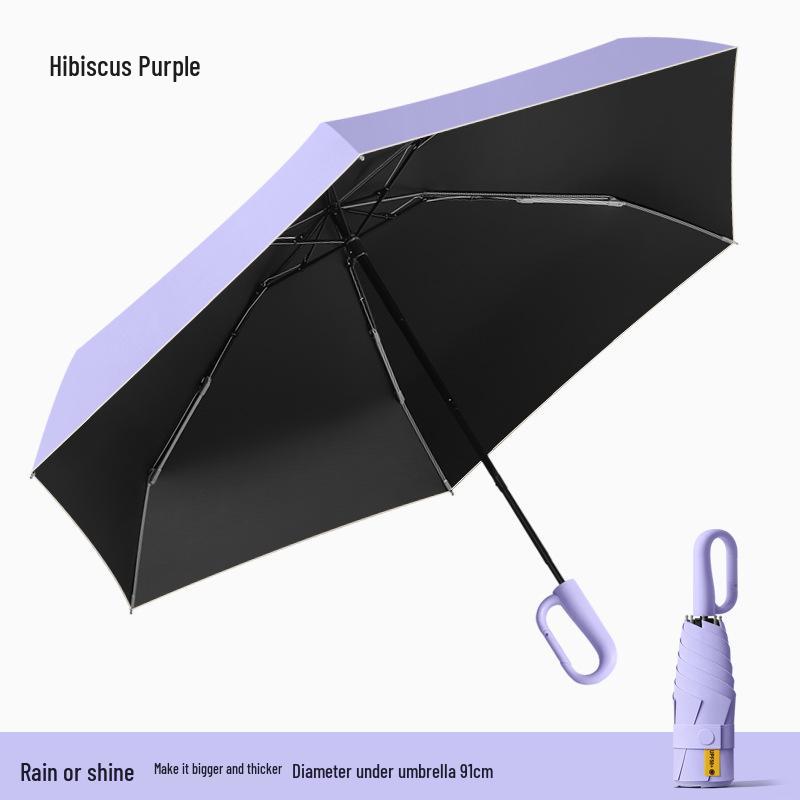 Douyin Popular Portable Round Five-Fold UV Protection Dual-Use Umbrella