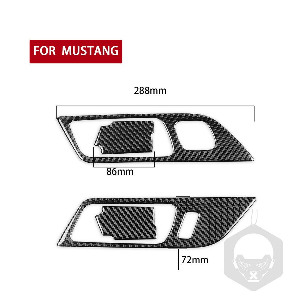 4Pcs Carbon Fiber Inner Door Lock Panel Frame Trim For Ford Mustang 2015-