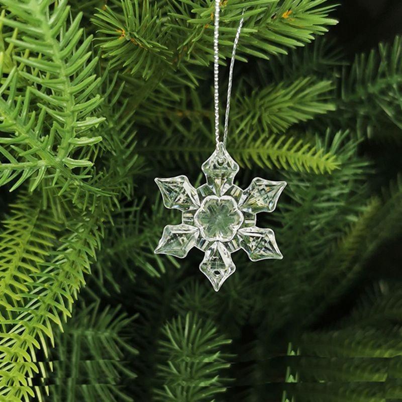 

5/10Pcs Christmas Decoration Crystal Snowflake Hanging Xmas Tree Pendant Ornaments for Home Decor Party 2025 New Year Supplies