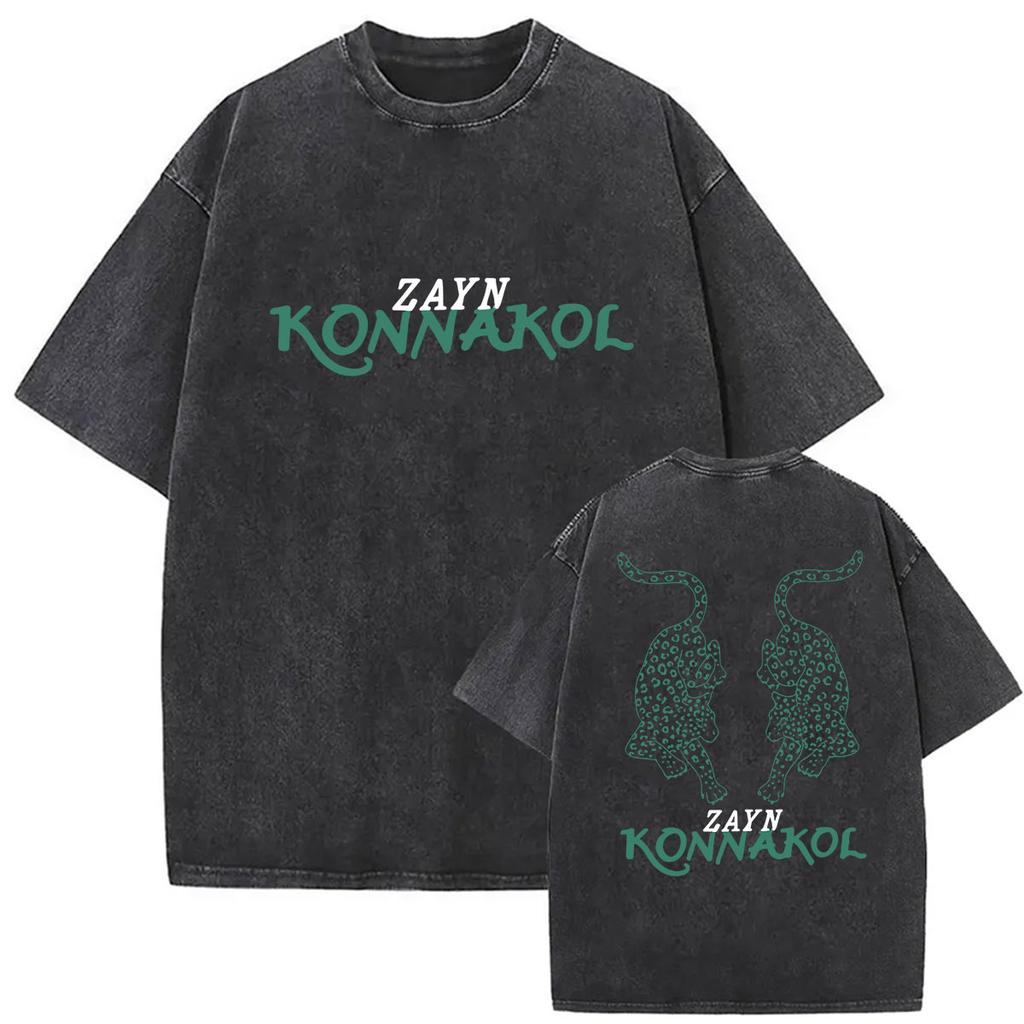 Zayn Malik The KONNAKOL Tour 2026 Vintage Washed T Shirt Men Women Summer High Quality ONeck Tshirts Fashion Oversized Tshirt
