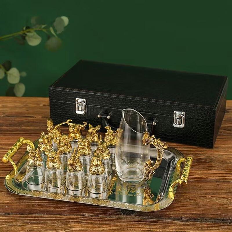Ancient Style Zodiac Wine Dispenser Set
