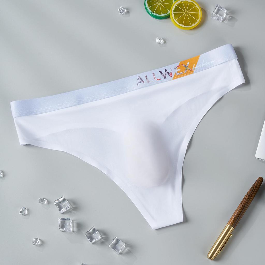 Men's 3D Contour Ice Silk Triangle Briefs with 'ALLWEX' Design