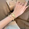 New Luxury Fashion Diamond Quartz Woman Watches Retro-Style Timepiece Precious Metal Gold-Plated Small Dial Watch With Gift