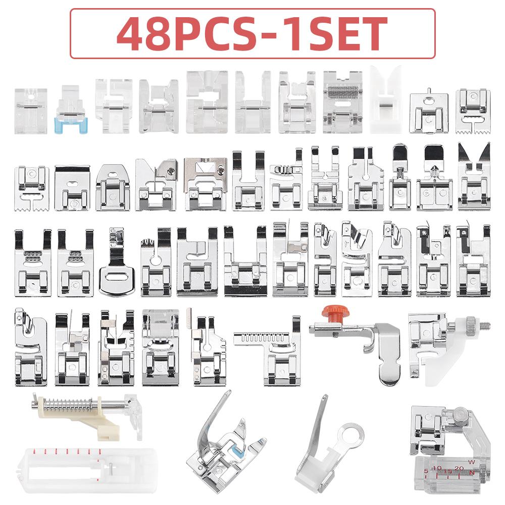 48pc/set Sewing Machine Presser Feet Supplies, Various Sewing Pressure Foot Tool, DIY Sewing Quilting Handicraftwork Accessories