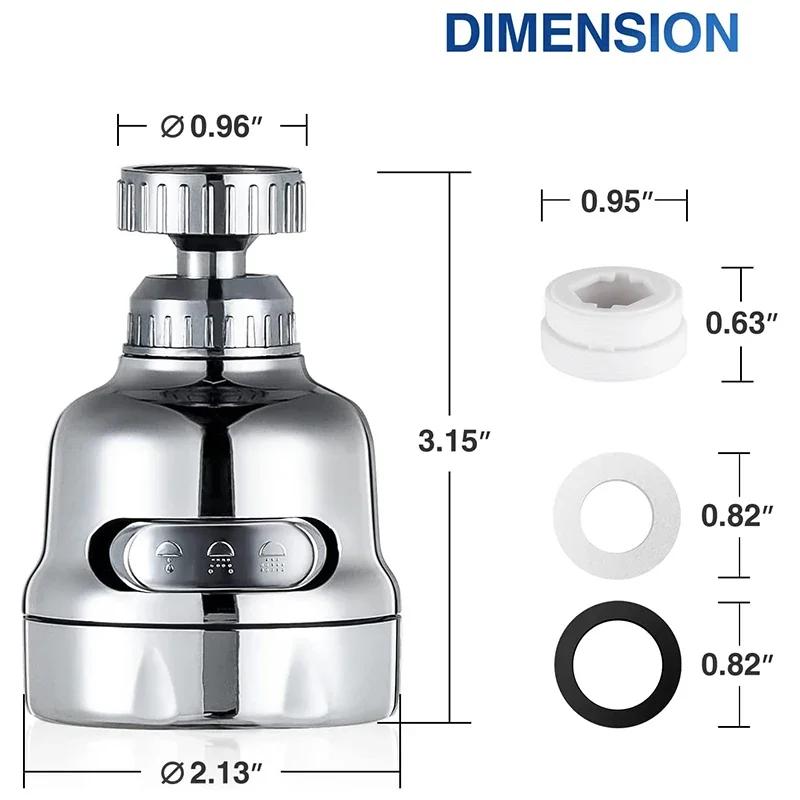 360 Degree Swivel Kitchen Faucet Aerator Adjustable Water Saving Sprayer Filter Nozzle Universal Bathroom Sink Adapter Accessory