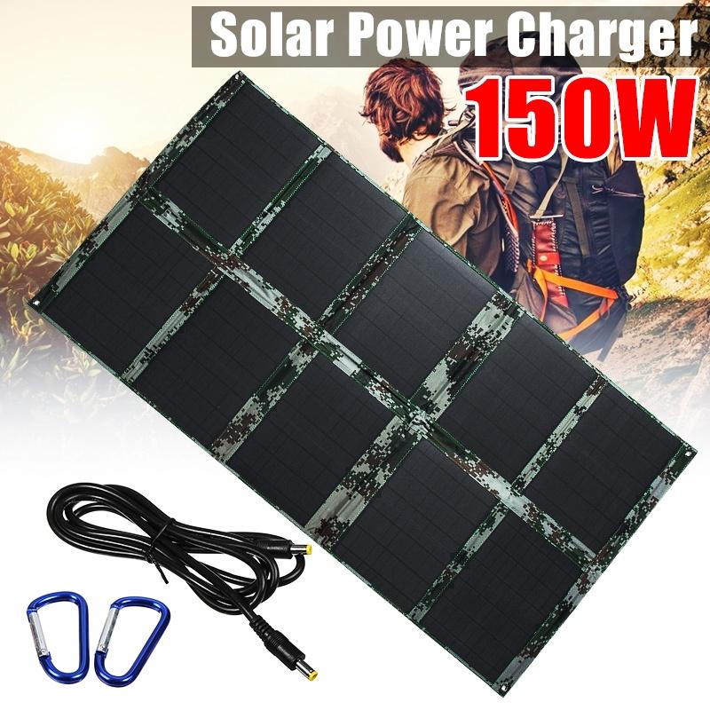 150W 5V/1218V Solar Panel Charger with Dual USB Port Waterproof Solar