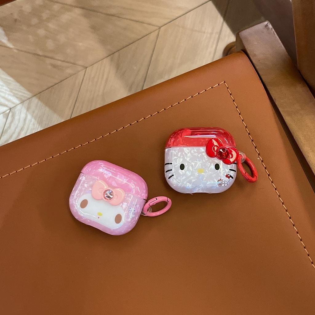 Cute Shell Pattern KT Cat AirPods Pro Apple Bluetooth Headset Case 1/1/1 Generation Cartoon Protective Case