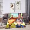 Anime Zootopia Animacinis flanelinis pledas Super minkštas pledas miegamajam lėktuvo kelionėms Madingas lovatiesė Sofos lovos užvalkalas