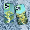 Spring Scenery in Field Phone Case For iPhone 14 12 11 13 Pro Max 13 Mini 15 Pro Max Plus Shockproof Laser Back Cover Funda Case