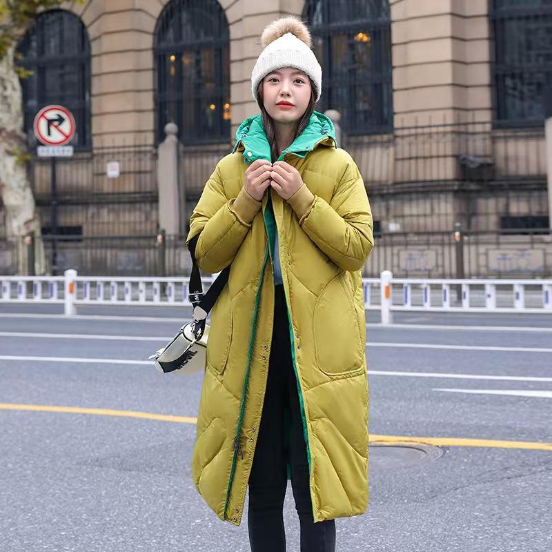 Thickened bread clothes, down cotton-padded clothes, women's loose winter coats, medium and long over-the-knee cotton.