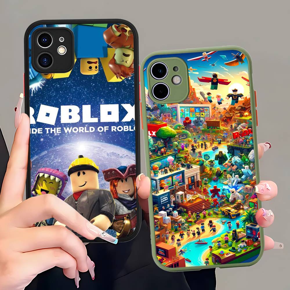 Popular Game R-Roblox Phone Case For IPhone 16 Pro Max 15 14 13 12 11 XS MAX X Plus Candy Color Matte TPU Phone Cover