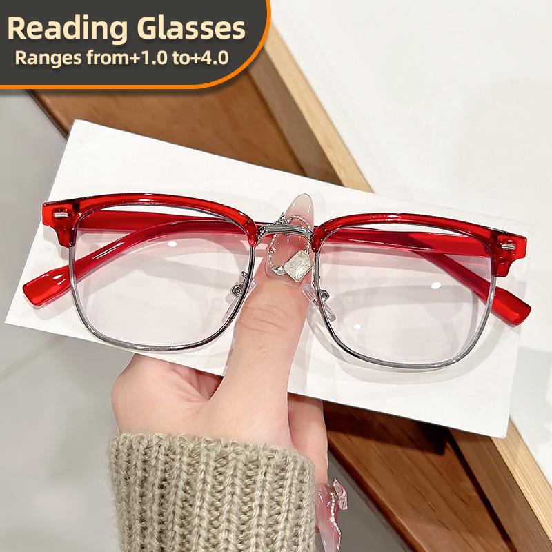 The New Photosensitive Color-changing Reading Glasses Are Retro Half-Frame Eyebrow Reading Glasses For Men