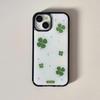 Korean Ins Fresh Starlight Dot Lucky Four Leaf Clover Phone Case For iPhone 17 16 15 14 13 12 11 Pro XR X Max 7 8 Plus Y2K Cover