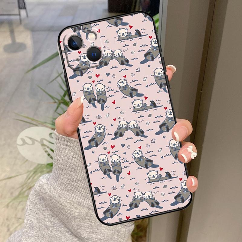 Sea Otter Pattern Case For iPhone 16 Pro Max 15 14 12 11 13 17 Pro Max Plus 12 13 Mini 16e 17 Air Back Cover